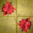 085 Christmas Flowers - 3-ply (cream/Edge grün) - Ihr